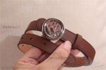 AAA Fake Fendi Belts For Women - Brown Leather SS Snake Skin Buckle 